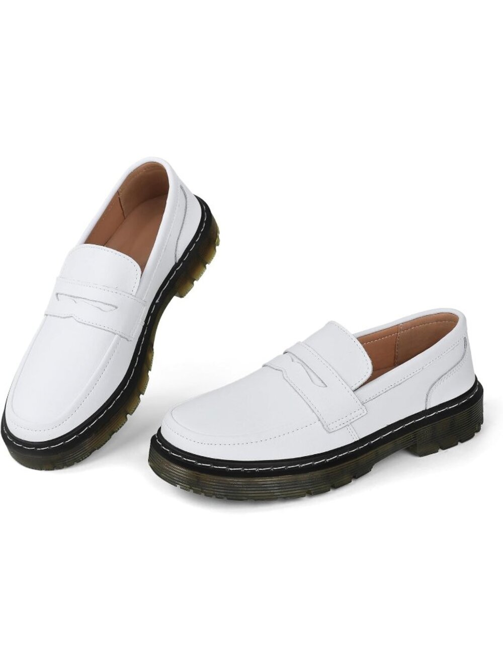 Women's White Classic Penny Loafers Fashion Driving Moccasins Shoes